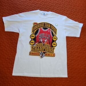 Vintage 1996 Starter Chicago Bulls NBA Championship Locker Room T-Shirt - Size L